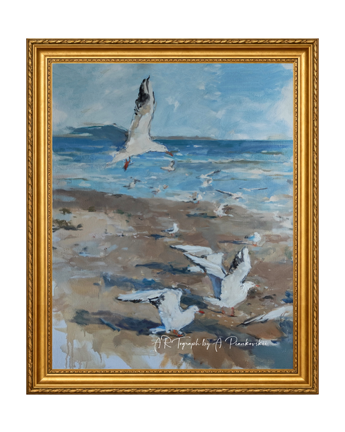 Beach with seagulls All-over print T-Shirt