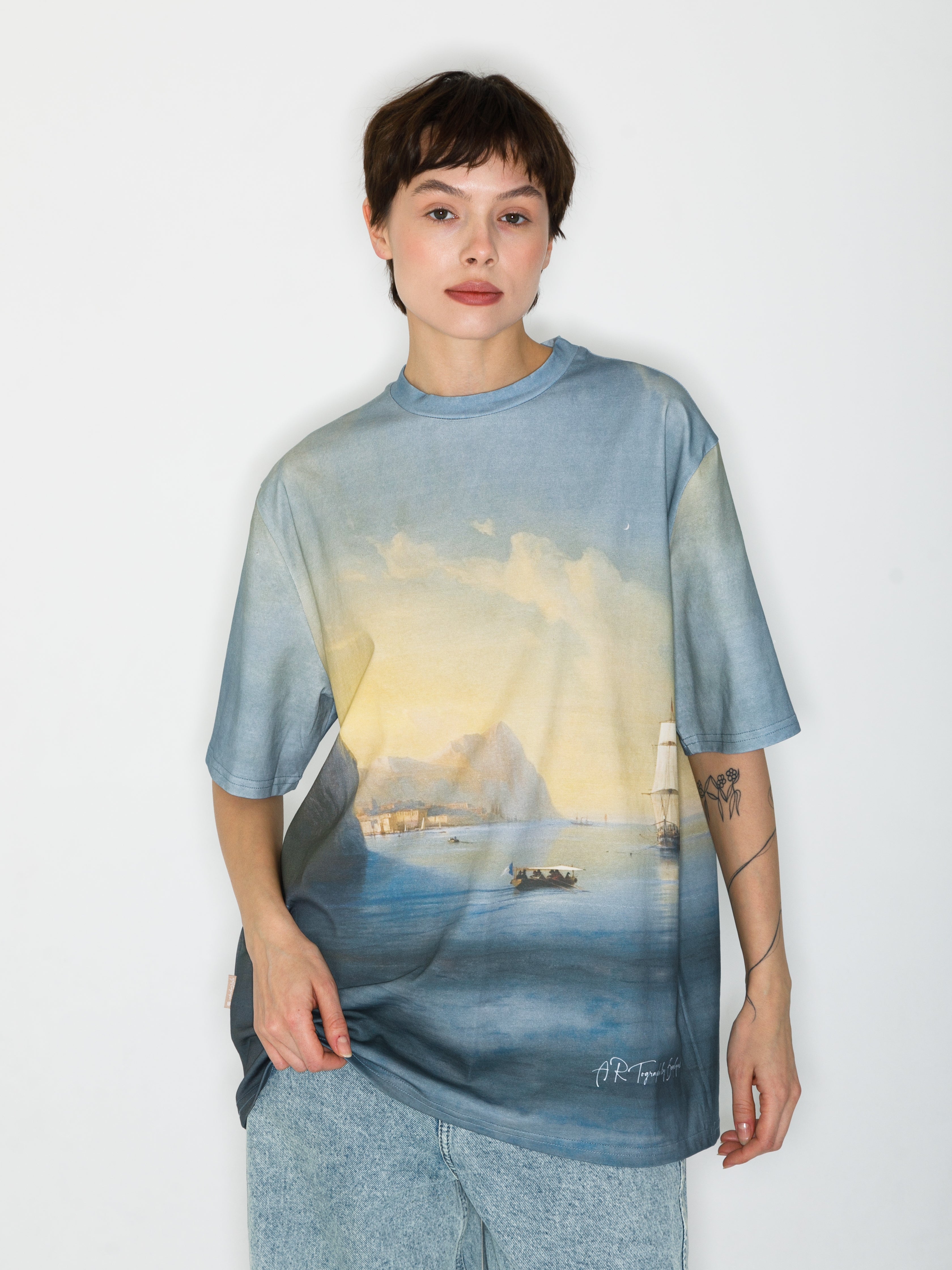 T-Shirt mit Italian Seaside Allover-Print
