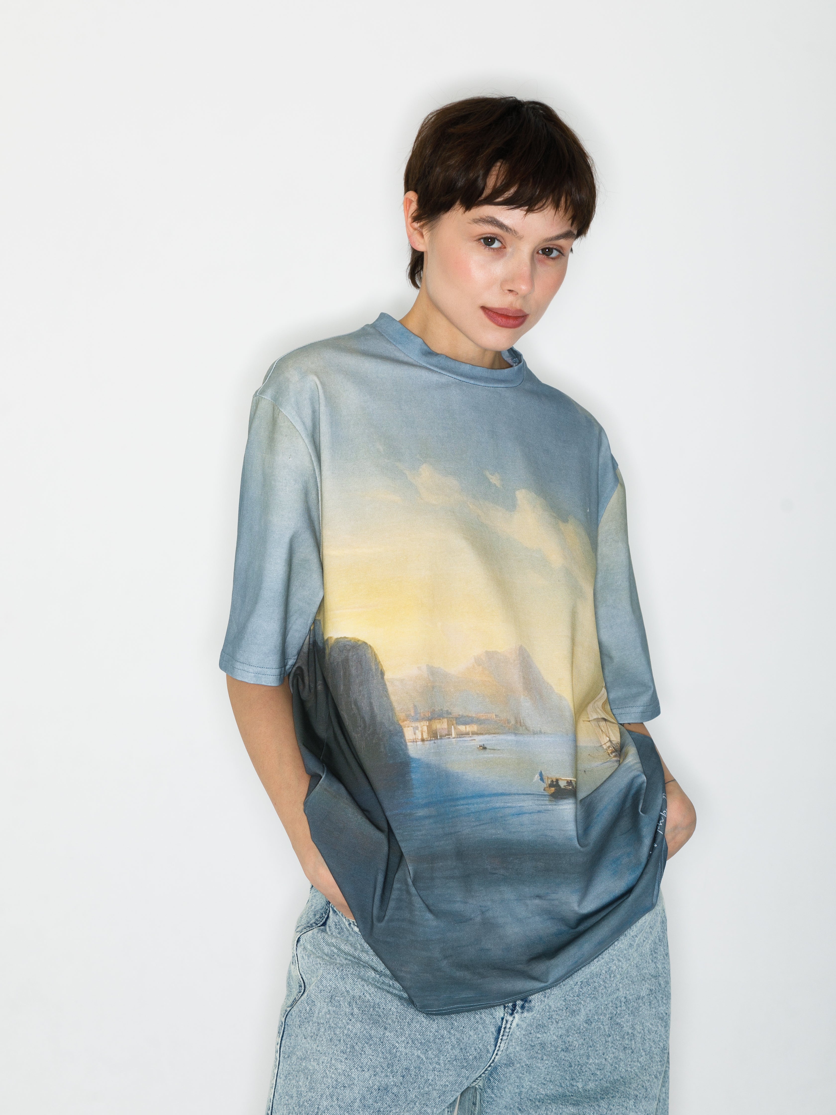 T-Shirt mit Italian Seaside Allover-Print
