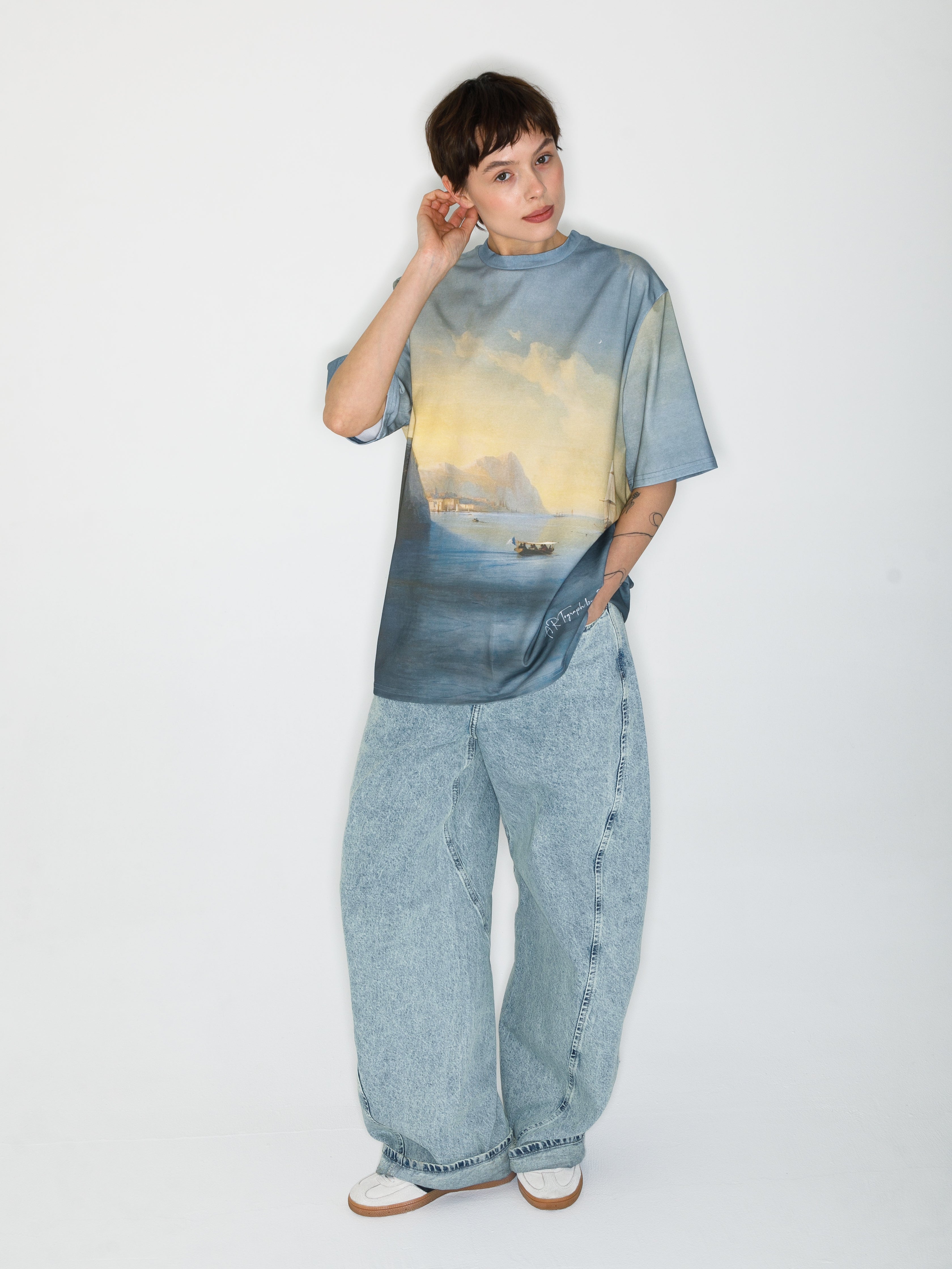 T-Shirt mit Italian Seaside Allover-Print