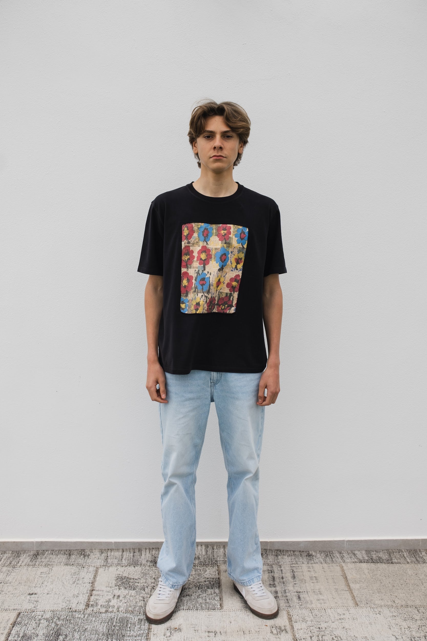 Blue and yellow diagonal T-Shirt
