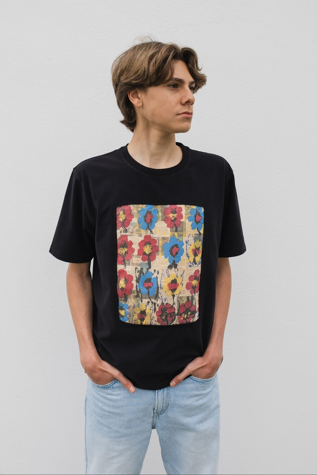 Blue and Yellow Diagonal T-Shirt