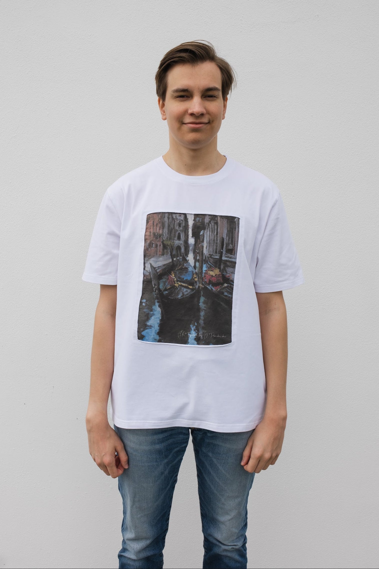 T-Shirt mit Venetian Motif, Weiß