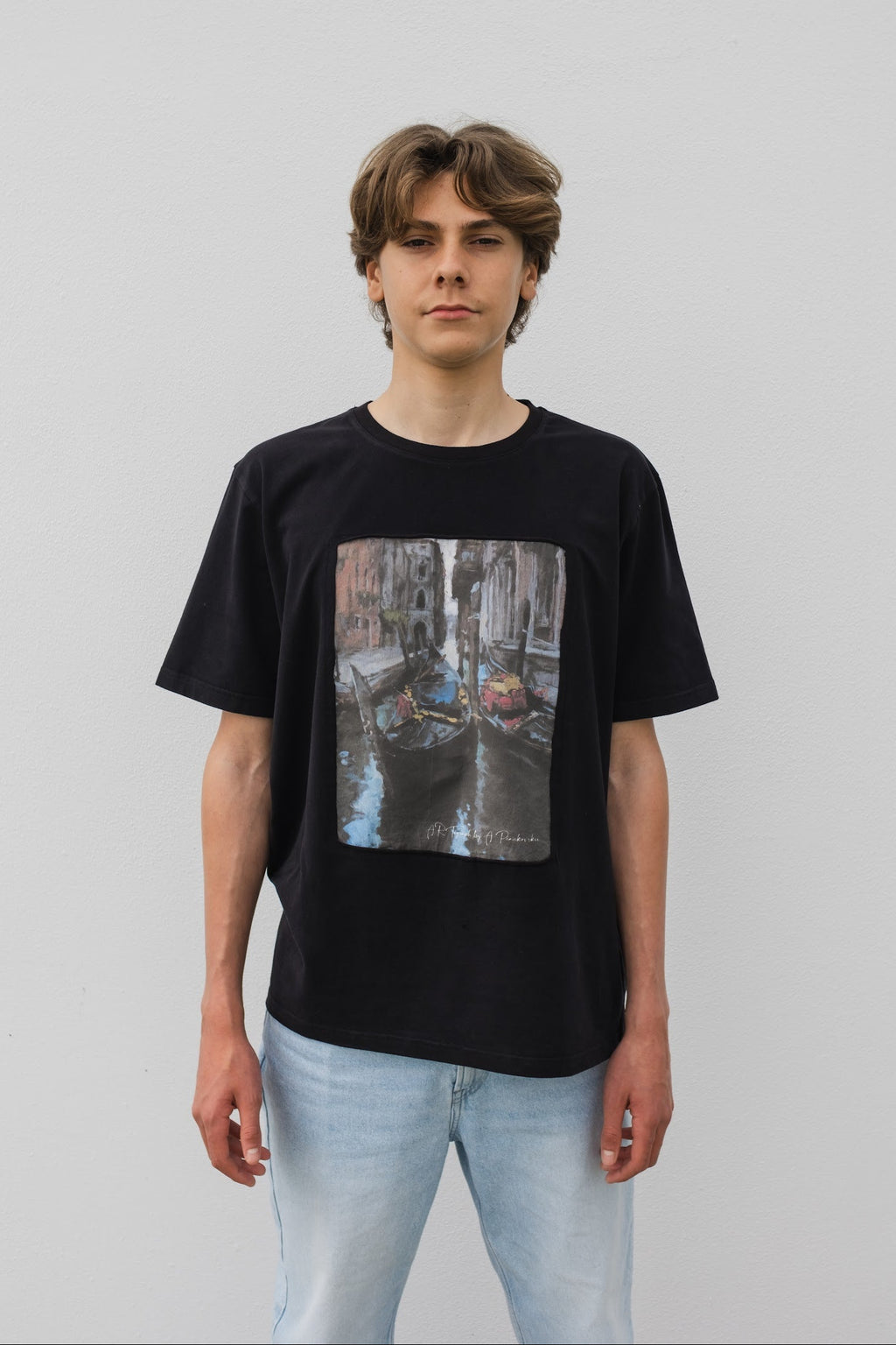 Venetian motif T-Shirt Black